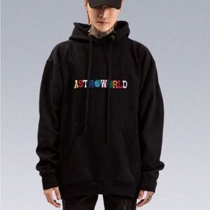 Travis Scott Black Hoodie with Multicolor Astroworld Design
